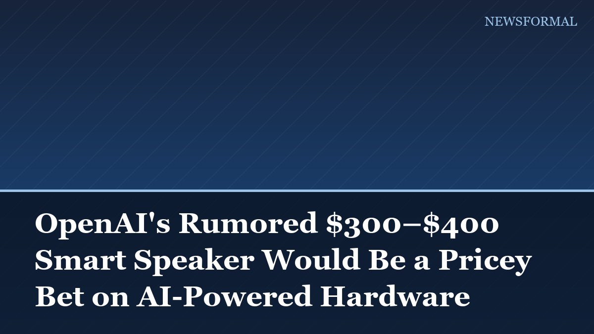 OpenAI's Rumored $300–$400 Smart Speaker Would Be a Pricey Bet on AI-Powered Hardware