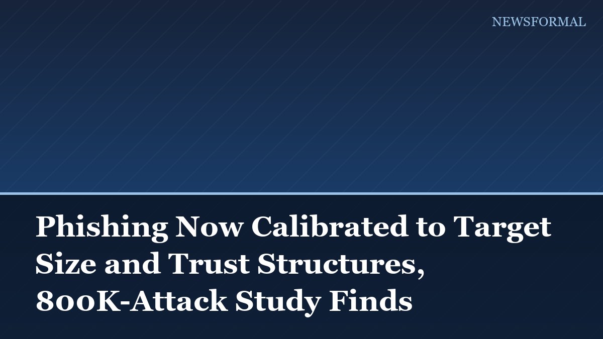 Phishing Now Calibrated to Target Size and Trust Structures, 800K-Attack Study Finds