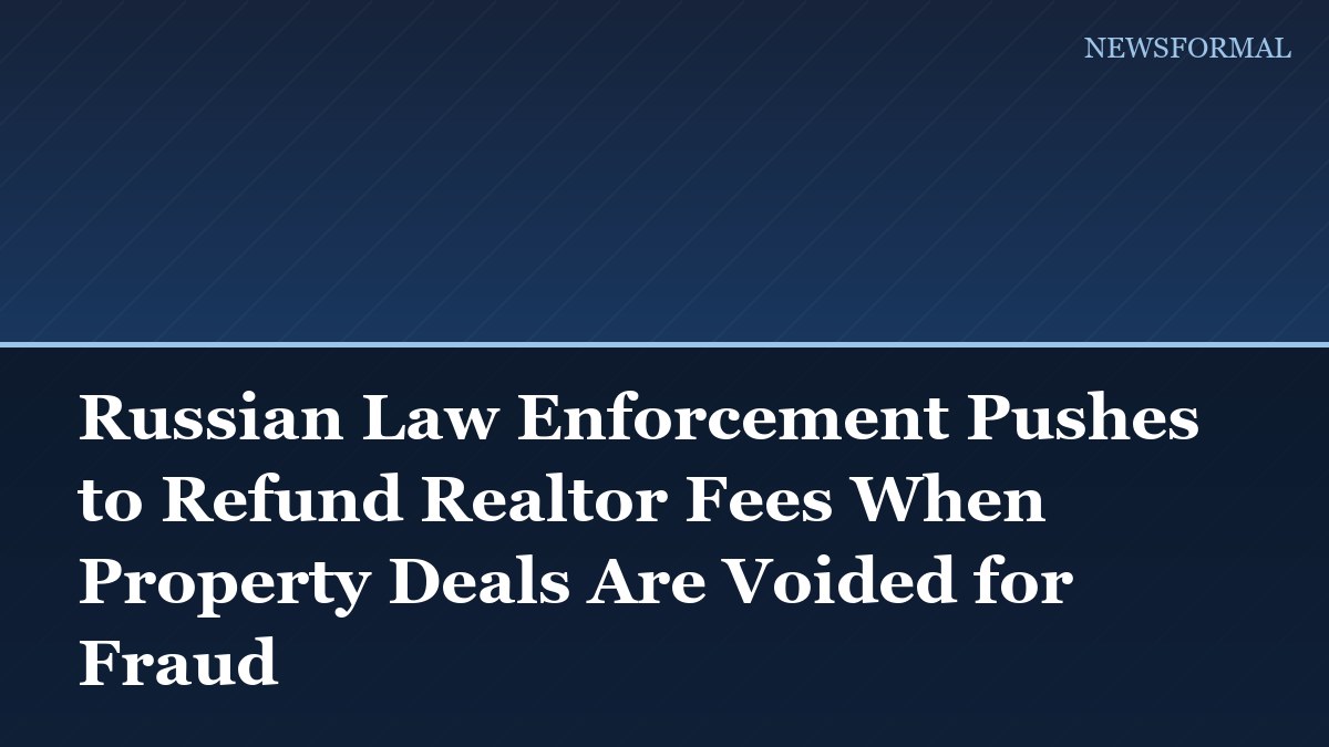 Russian Law Enforcement Pushes to Refund Realtor Fees When Property Deals Are Voided for Fraud