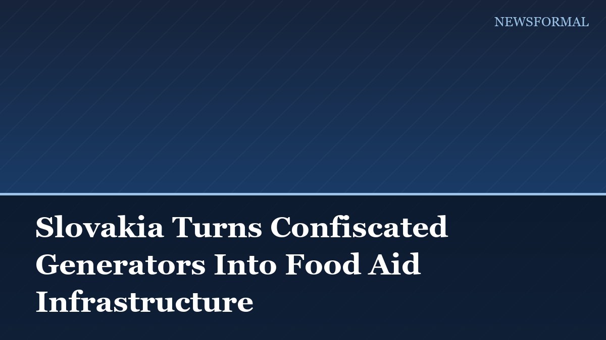 Slovakia Turns Confiscated Generators Into Food Aid Infrastructure