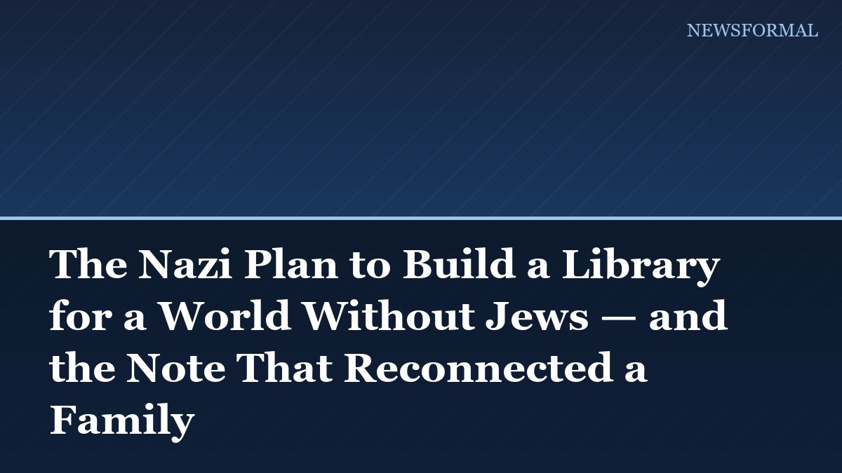 The Nazi Plan to Build a Library for a World Without Jews — and the Note That Reconnected a Family