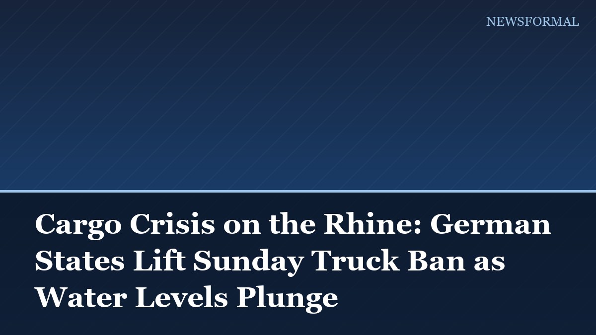 Cargo Crisis on the Rhine: German States Lift Sunday Truck Ban as Water Levels Plunge