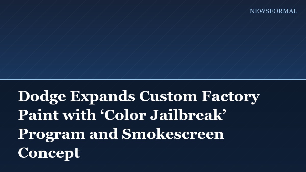 Dodge Expands Custom Factory Paint with ‘Color Jailbreak’ Program and Smokescreen Concept