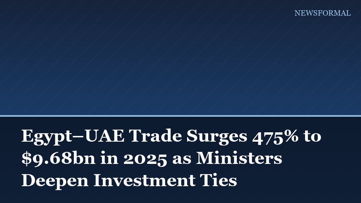 Egypt–UAE Trade Surges 475% to $9.68bn in 2025 as Ministers Deepen Investment Ties