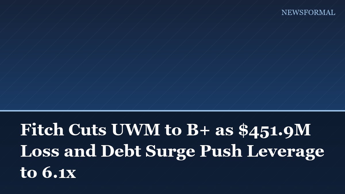 Fitch Cuts UWM to B+ as $451.9M Loss and Debt Surge Push Leverage to 6.1x