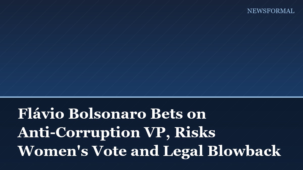 Flávio Bolsonaro Bets on Anti-Corruption VP, Risks Women's Vote and Legal Blowback