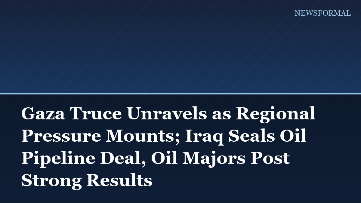 Gaza Truce Unravels as Regional Pressure Mounts; Iraq Seals Oil Pipeline Deal, Oil Majors Post Strong Results