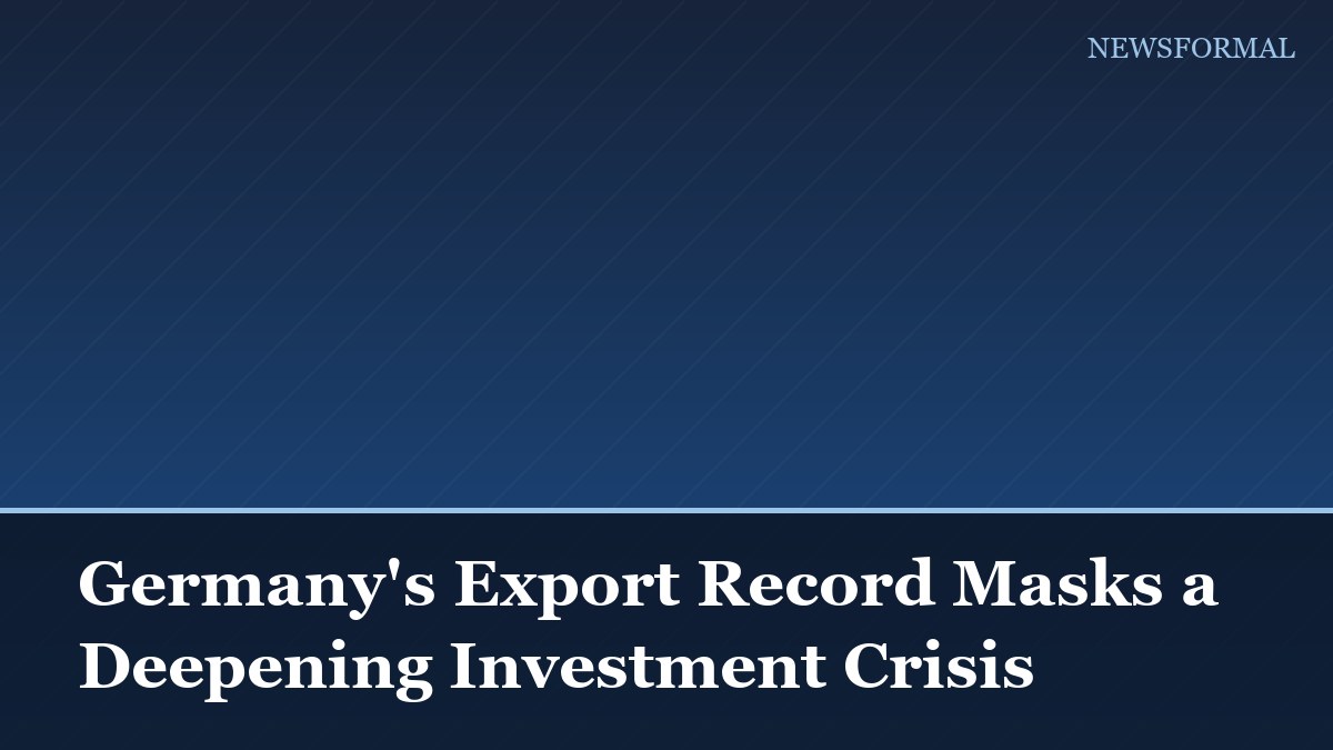 Germany's Export Record Masks a Deepening Investment Crisis