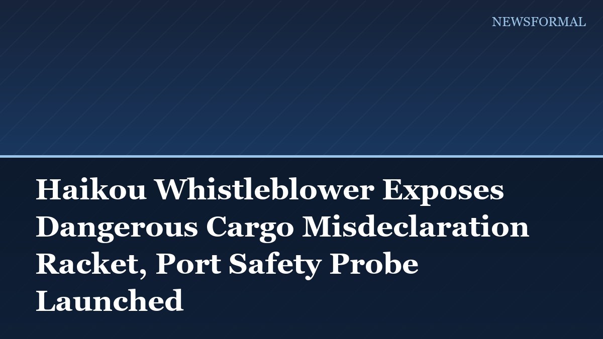 Haikou Whistleblower Exposes Dangerous Cargo Misdeclaration Racket, Port Safety Probe Launched
