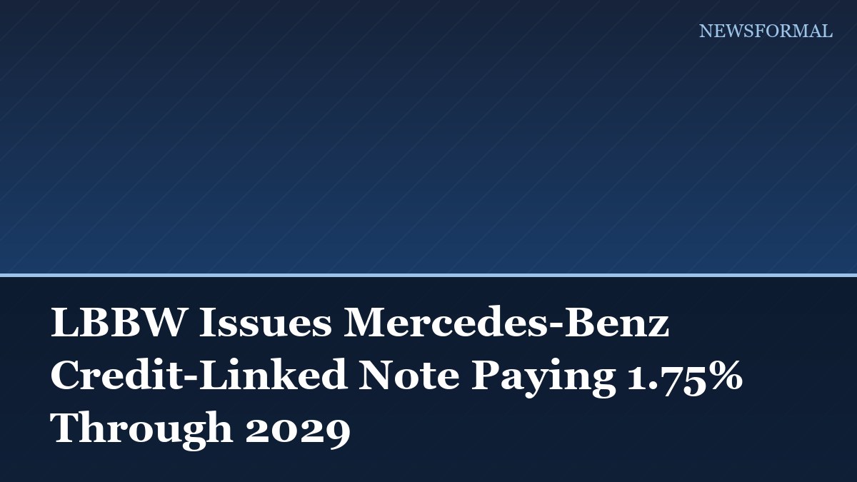 LBBW Issues Mercedes-Benz Credit-Linked Note Paying 1.75% Through 2029