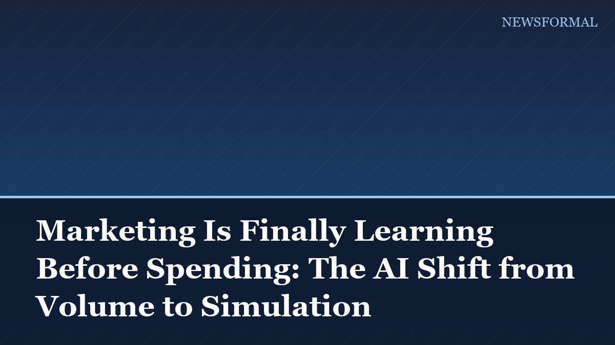 Marketing Is Finally Learning Before Spending: The AI Shift from Volume to Simulation