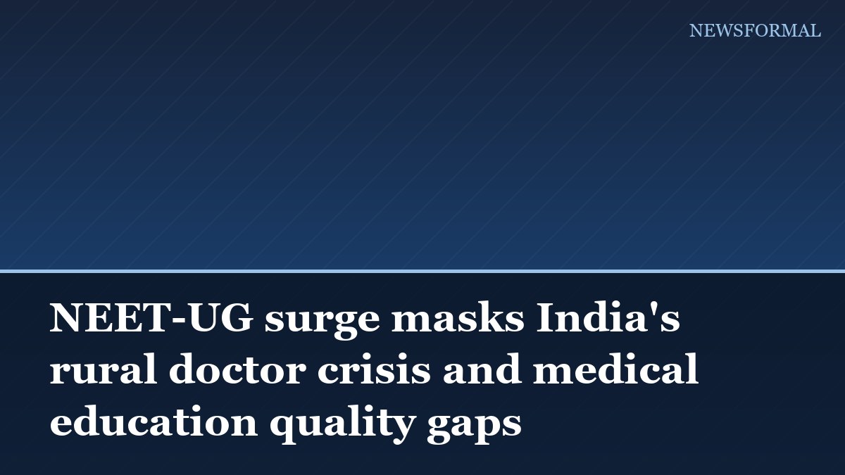 NEET-UG surge masks India's rural doctor crisis and medical education quality gaps