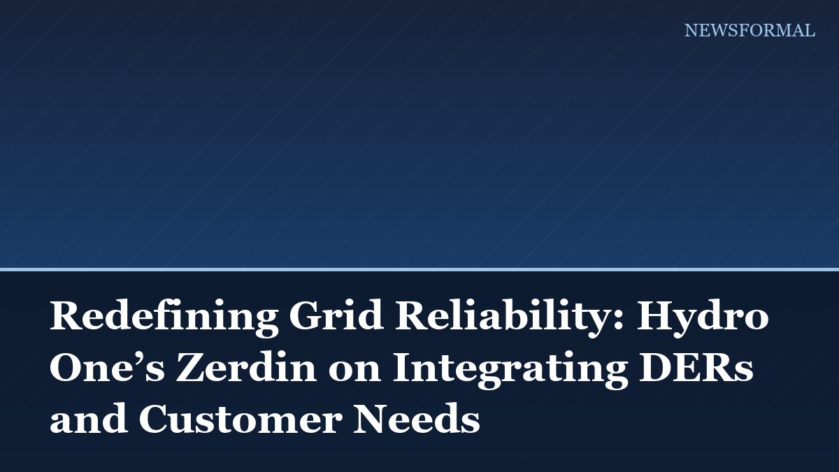 Redefining Grid Reliability: Hydro One’s Zerdin on Integrating DERs and Customer Needs