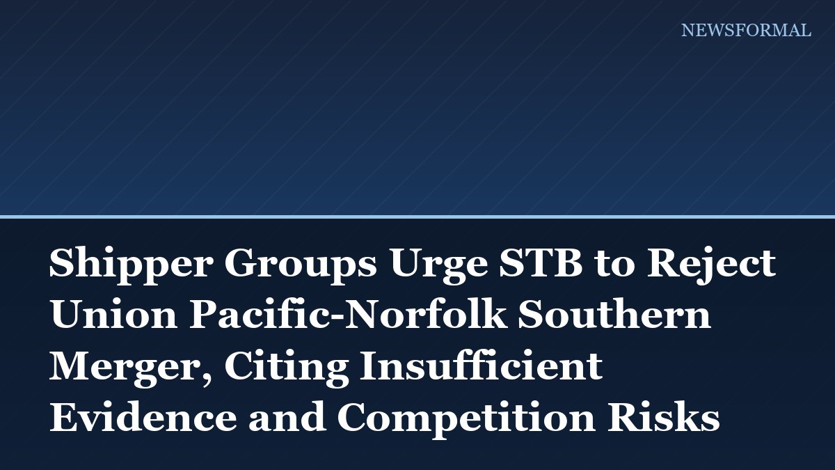 Shipper Groups Urge STB to Reject Union Pacific-Norfolk Southern Merger, Citing Insufficient Evidence and Competition Risks