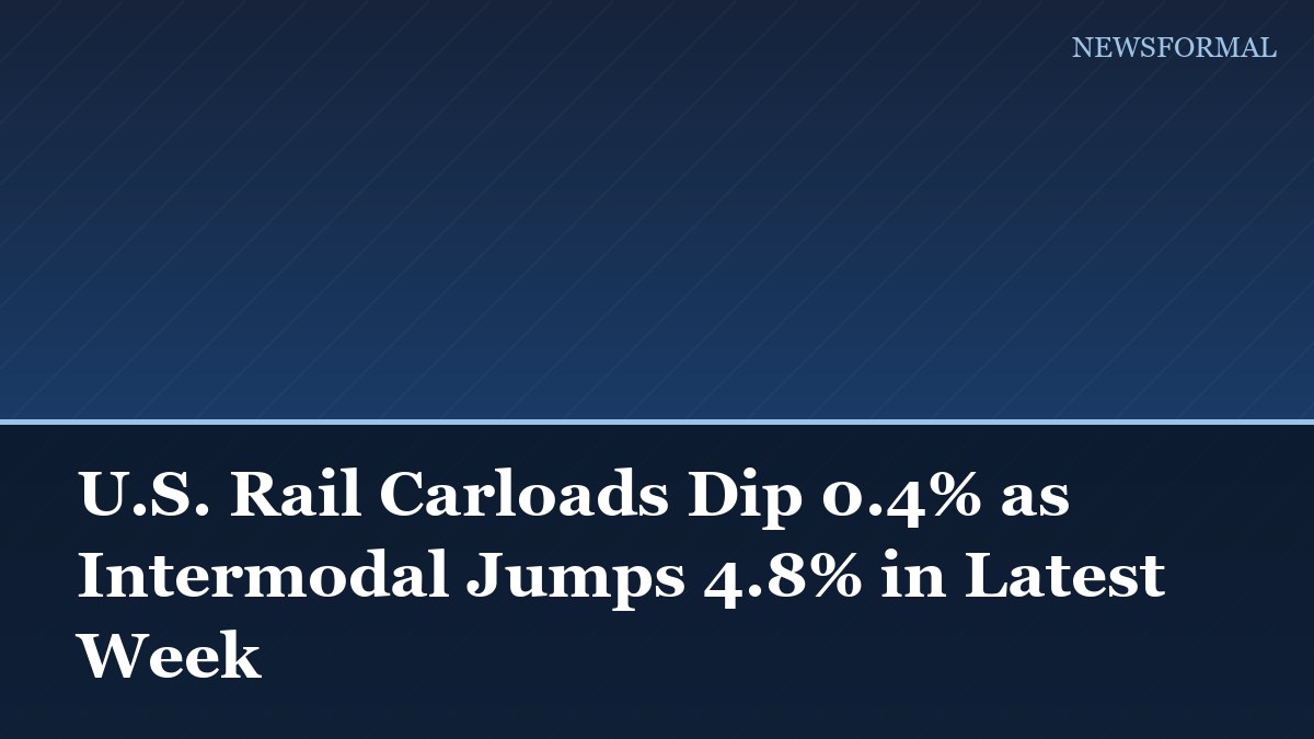 U.S. Rail Carloads Dip 0.4% as Intermodal Jumps 4.8% in Latest Week