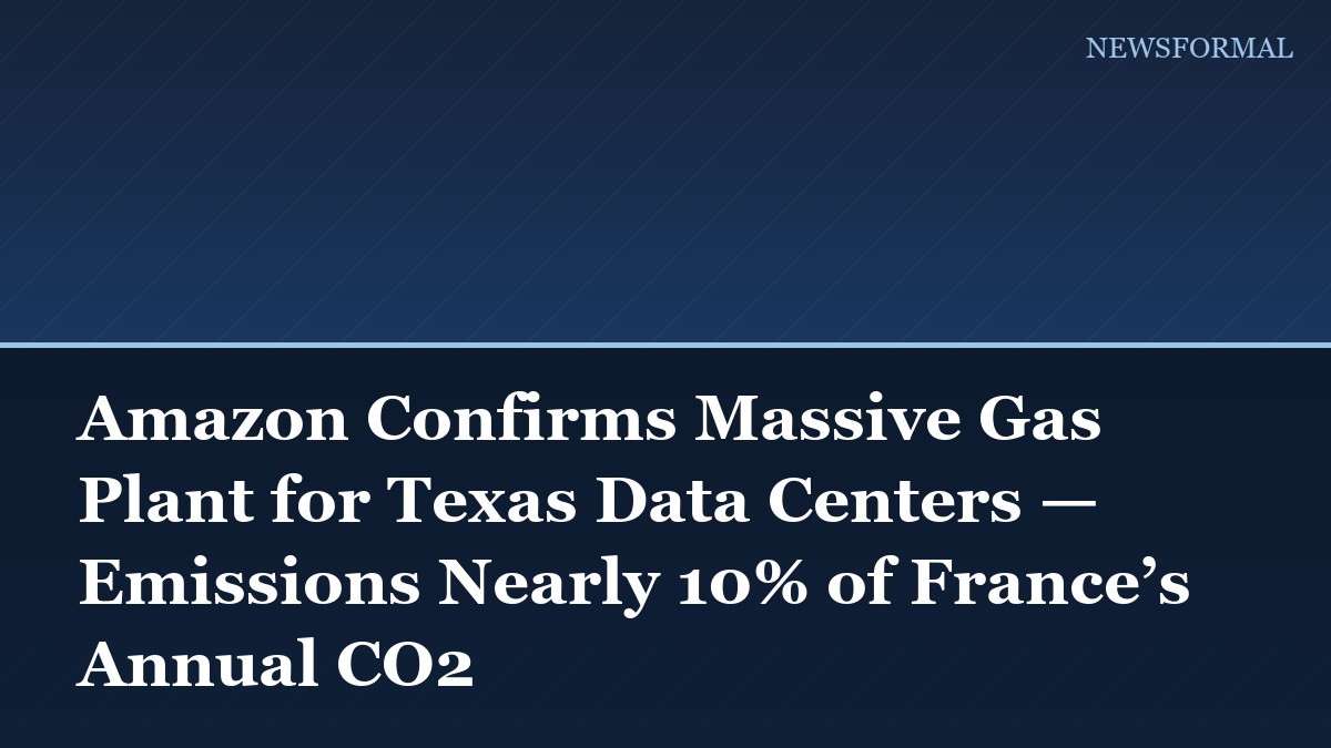 Amazon Confirms Massive Gas Plant for Texas Data Centers — Emissions Nearly 10% of France’s Annual CO2