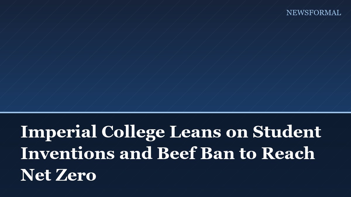 Imperial College Leans on Student Inventions and Beef Ban to Reach Net Zero
