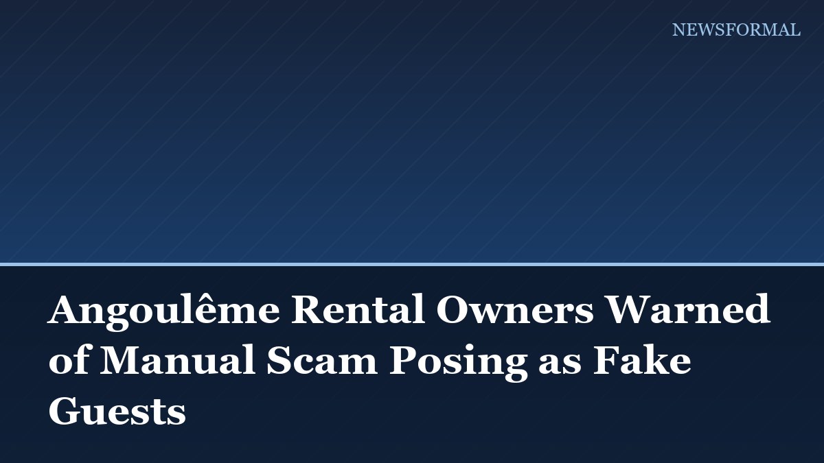 Angoulême Rental Owners Warned of Manual Scam Posing as Fake Guests