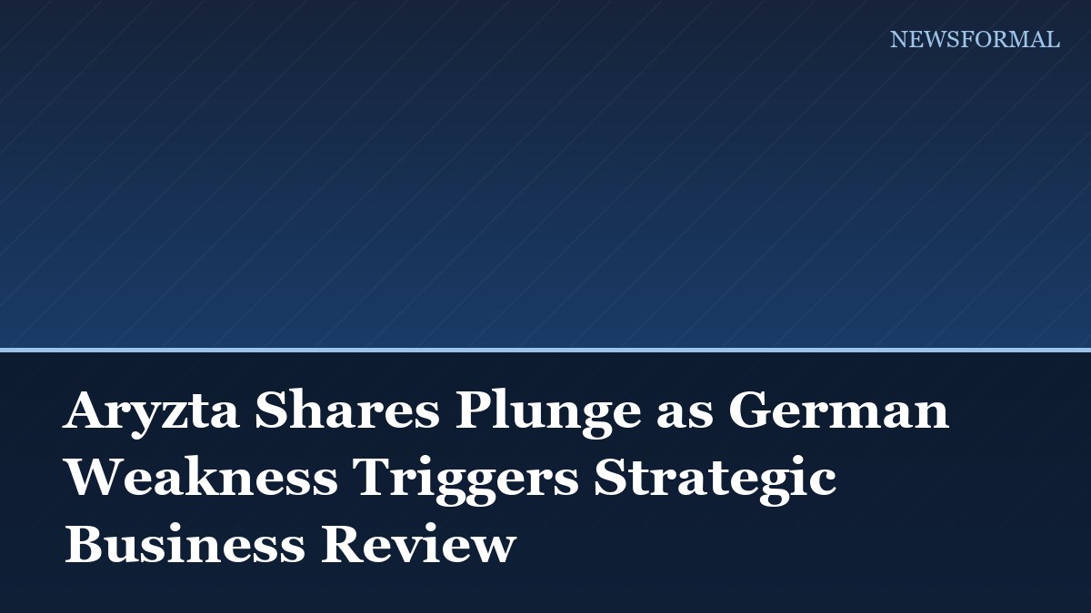 Aryzta Shares Plunge as German Weakness Triggers Strategic Business Review