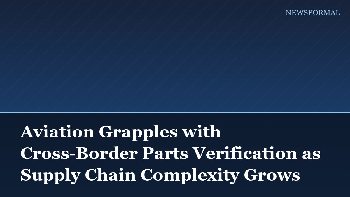 Aviation Grapples with Cross-Border Parts Verification as Supply Chain Complexity Grows