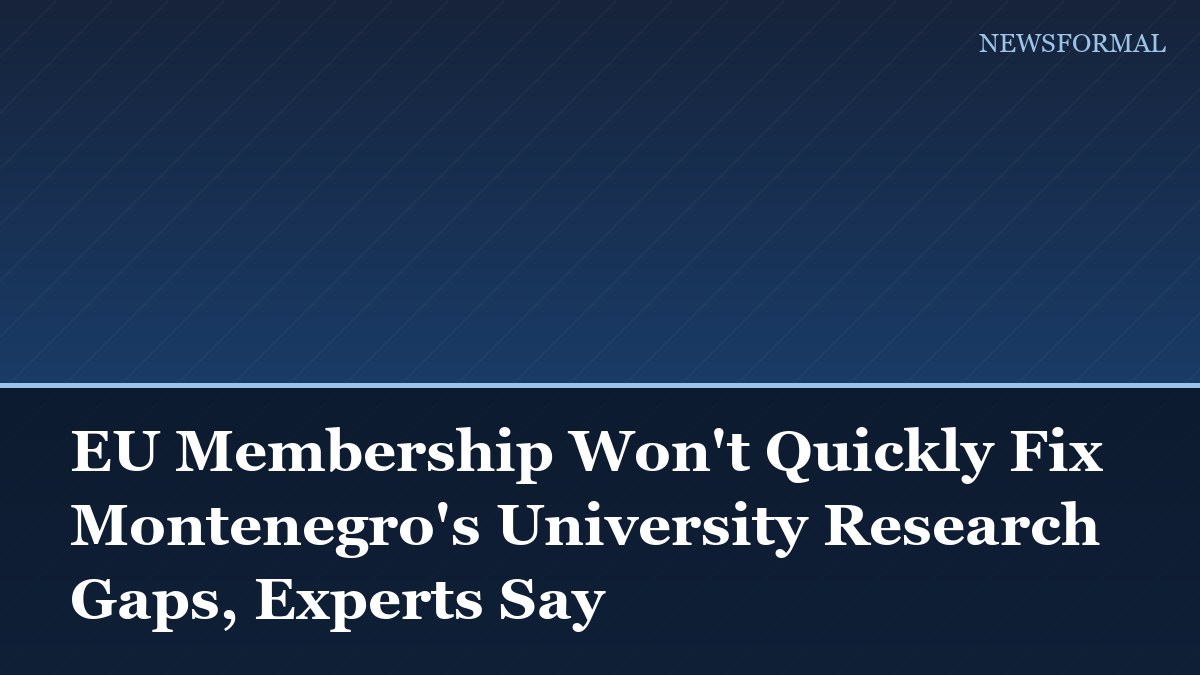 EU Membership Won't Quickly Fix Montenegro's University Research Gaps, Experts Say