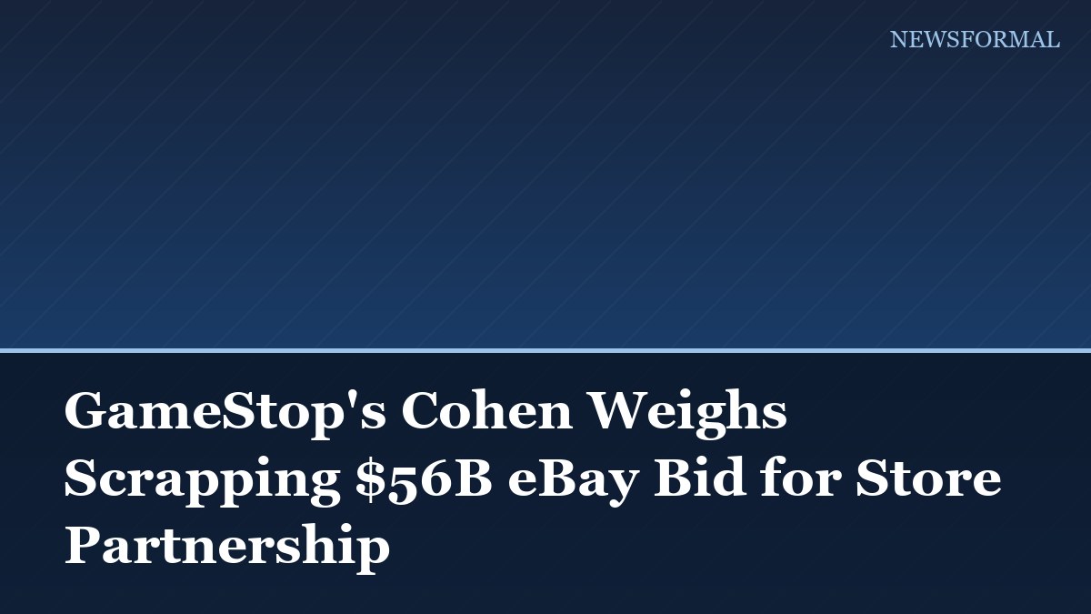 GameStop's Cohen Weighs Scrapping $56B eBay Bid for Store Partnership