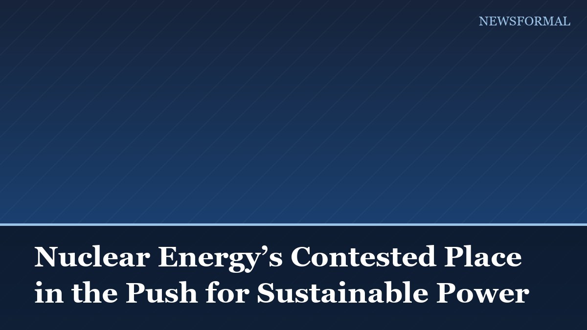 Nuclear Energy’s Contested Place in the Push for Sustainable Power