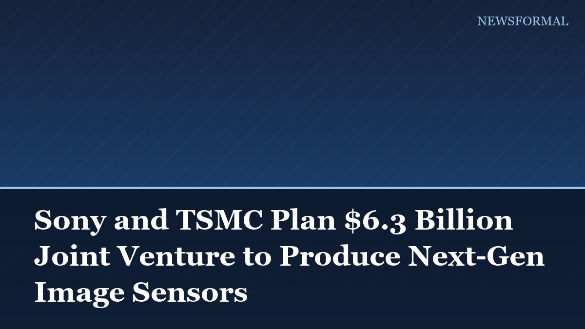 Sony and TSMC Plan $6.3 Billion Joint Venture to Produce Next-Gen Image Sensors