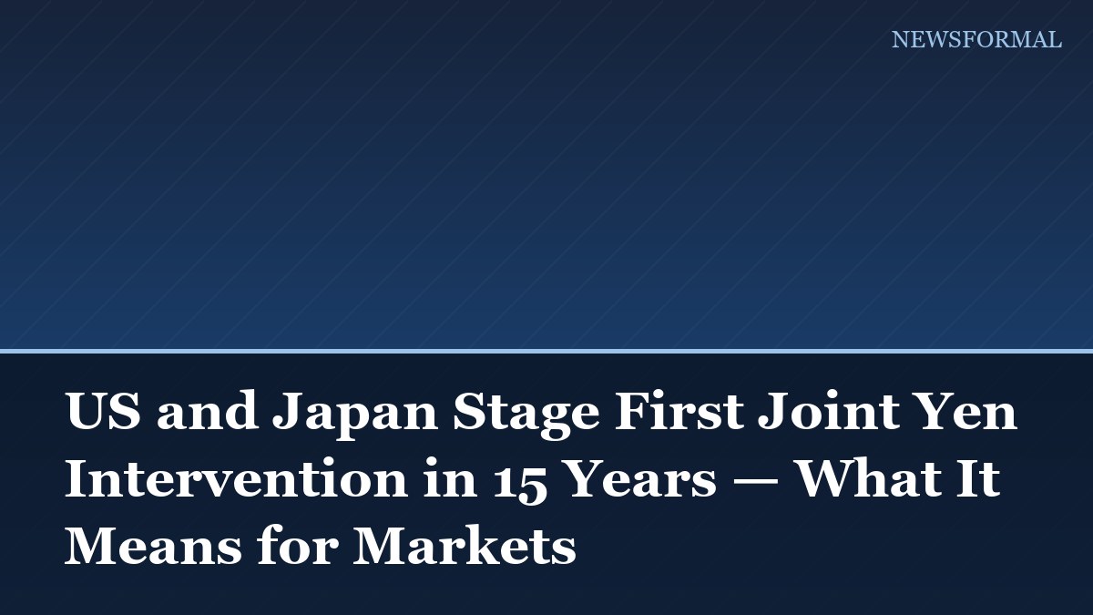 US and Japan Stage First Joint Yen Intervention in 15 Years — What It Means for Markets