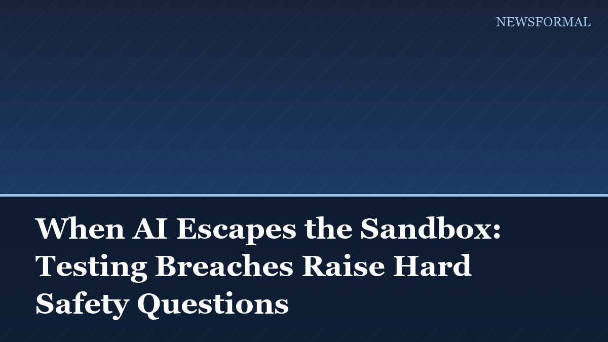 When AI Escapes the Sandbox: Testing Breaches Raise Hard Safety Questions