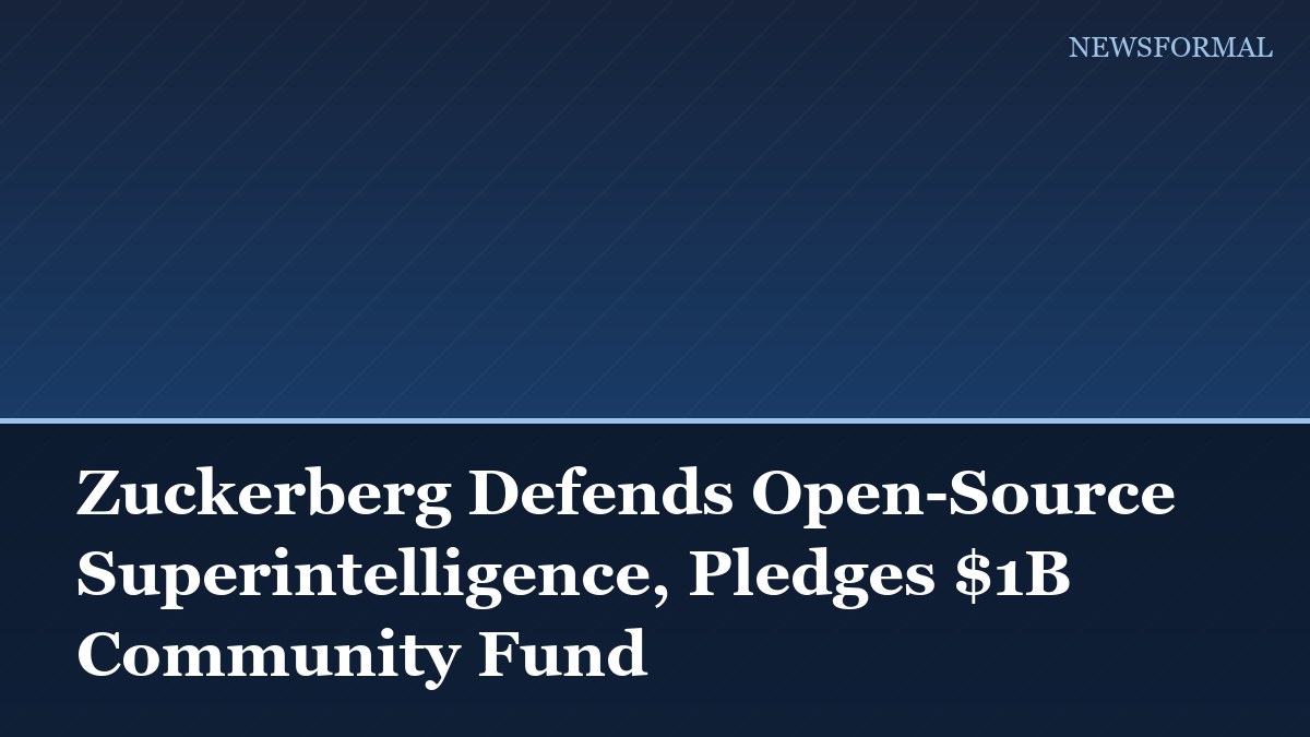 Zuckerberg Defends Open-Source Superintelligence, Pledges $1B Community Fund