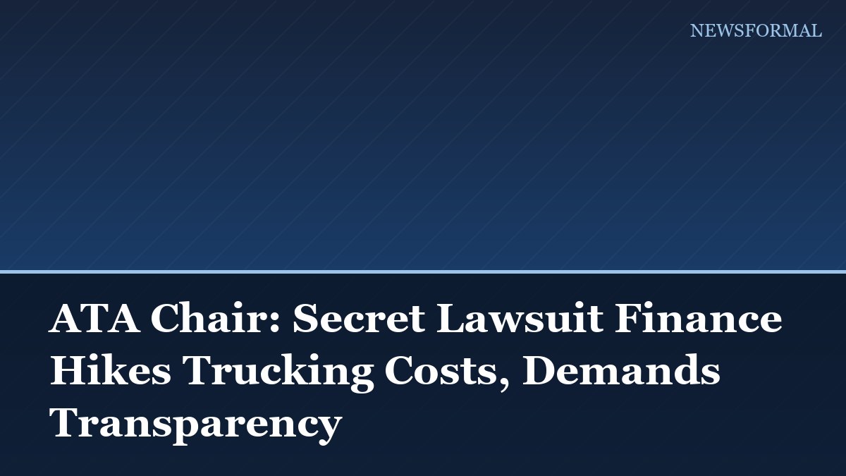 ATA Chair: Secret Lawsuit Finance Hikes Trucking Costs, Demands Transparency