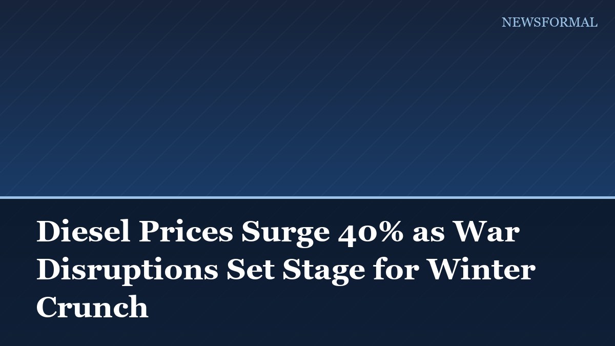Diesel Prices Surge 40% as War Disruptions Set Stage for Winter Crunch