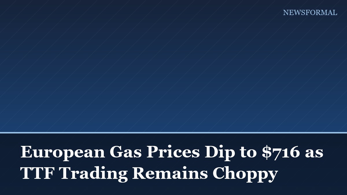 European Gas Prices Dip to $716 as TTF Trading Remains Choppy