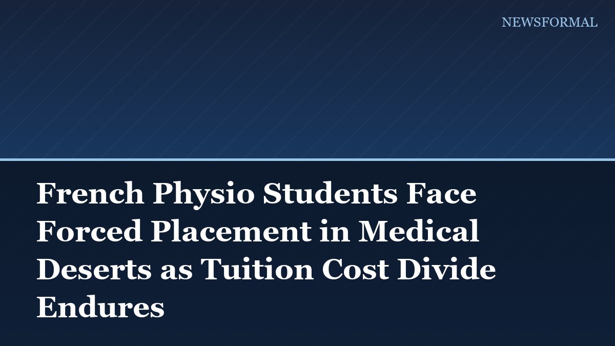 French Physio Students Face Forced Placement in Medical Deserts as Tuition Cost Divide Endures