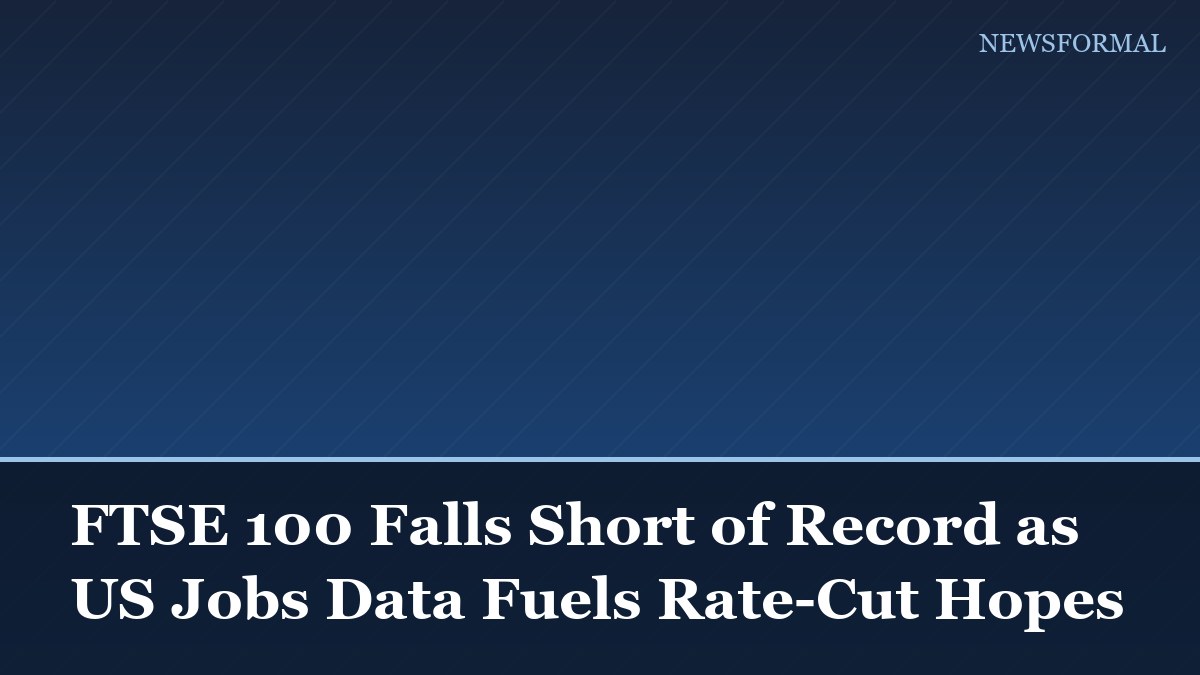 FTSE 100 Falls Short of Record as US Jobs Data Fuels Rate-Cut Hopes
