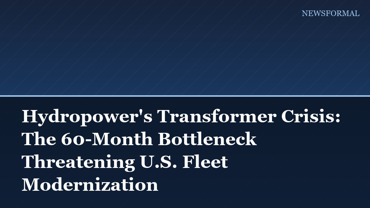 Hydropower's Transformer Crisis: The 60-Month Bottleneck Threatening U.S. Fleet Modernization