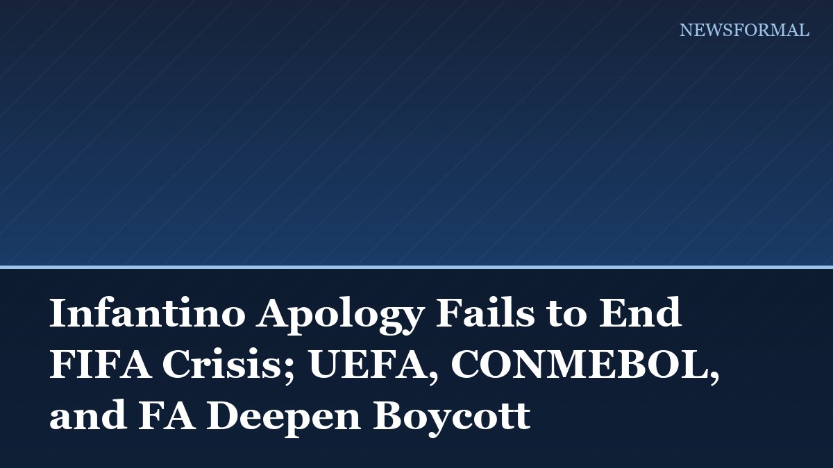 Infantino Apology Fails to End FIFA Crisis; UEFA, CONMEBOL, and FA Deepen Boycott