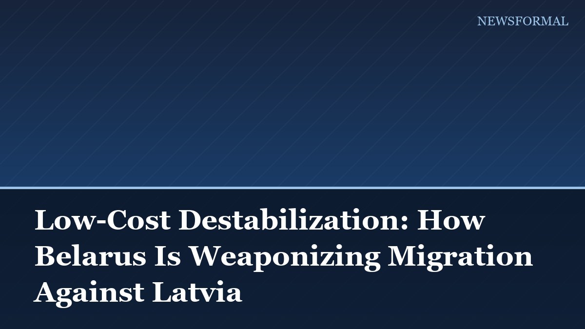 Low-Cost Destabilization: How Belarus Is Weaponizing Migration Against Latvia