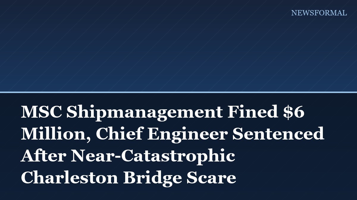 MSC Shipmanagement Fined $6 Million, Chief Engineer Sentenced After Near-Catastrophic Charleston Bridge Scare