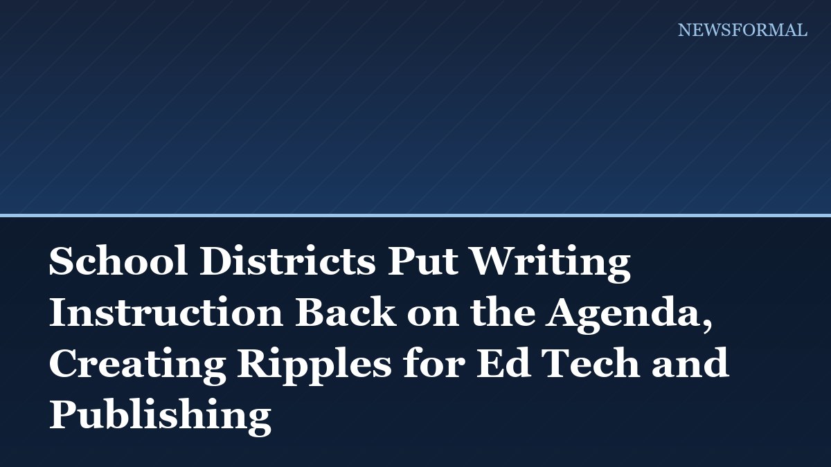 School Districts Put Writing Instruction Back on the Agenda, Creating Ripples for Ed Tech and Publishing