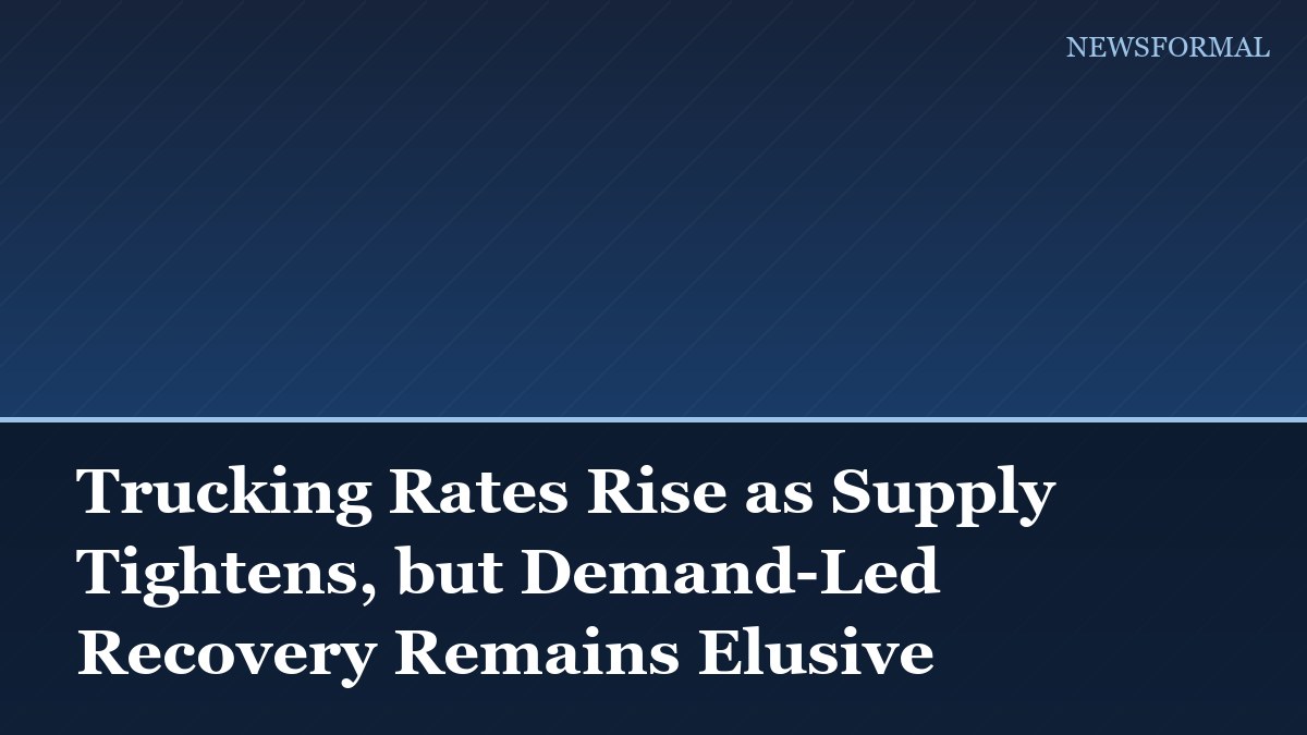 Trucking Rates Rise as Supply Tightens, but Demand-Led Recovery Remains Elusive