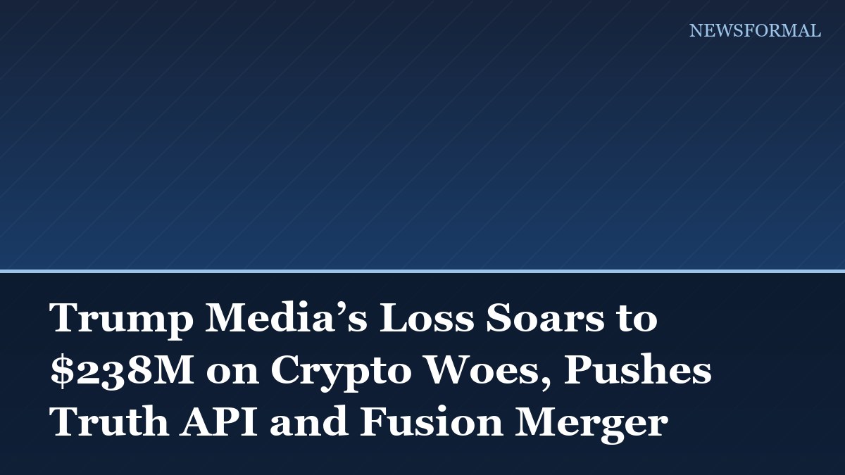 Trump Media’s Loss Soars to $238M on Crypto Woes, Pushes Truth API and Fusion Merger