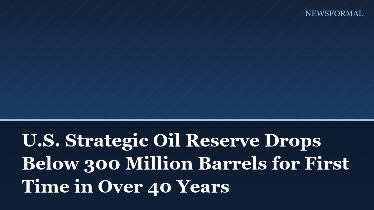 U.S. Strategic Oil Reserve Drops Below 300 Million Barrels for First Time in Over 40 Years