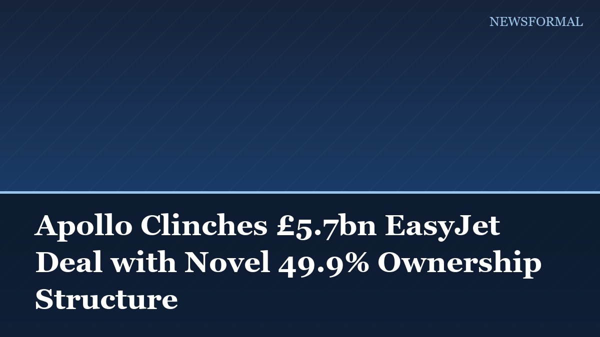 Apollo Clinches £5.7bn EasyJet Deal with Novel 49.9% Ownership Structure