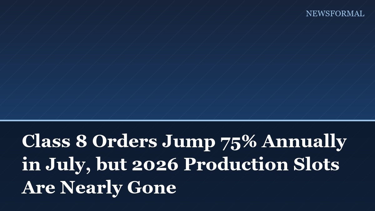 Class 8 Orders Jump 75% Annually in July, but 2026 Production Slots Are Nearly Gone