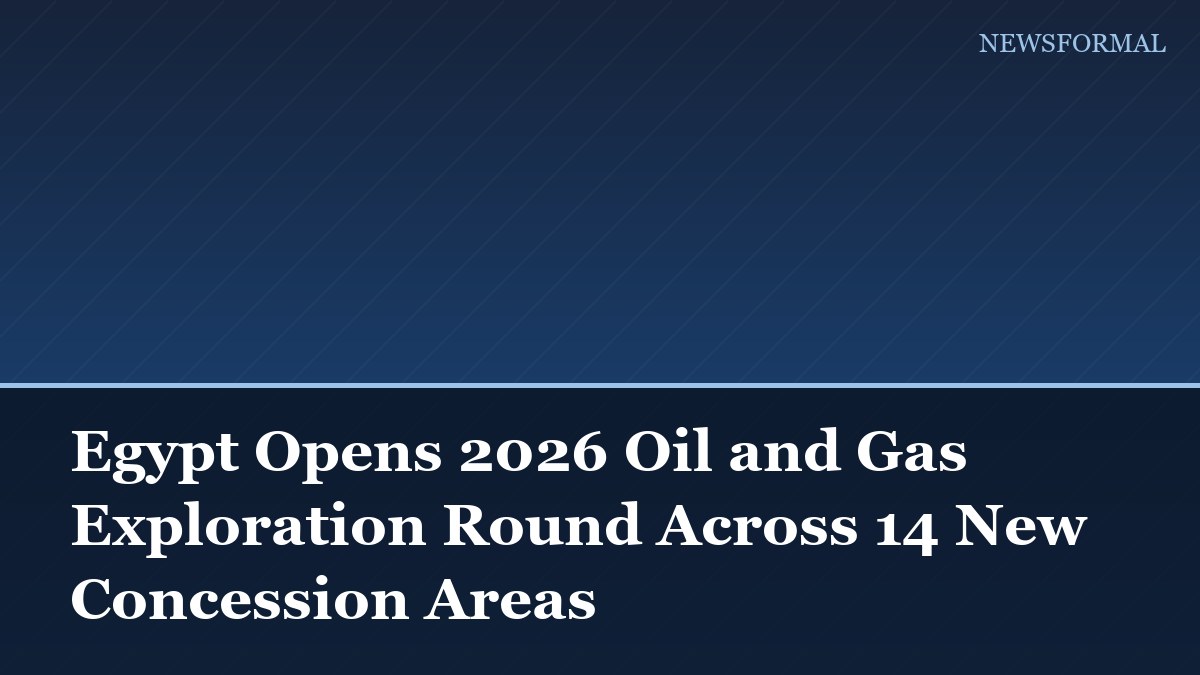 Egypt Opens 2026 Oil and Gas Exploration Round Across 14 New Concession Areas