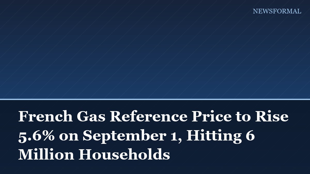 French Gas Reference Price to Rise 5.6% on September 1, Hitting 6 Million Households