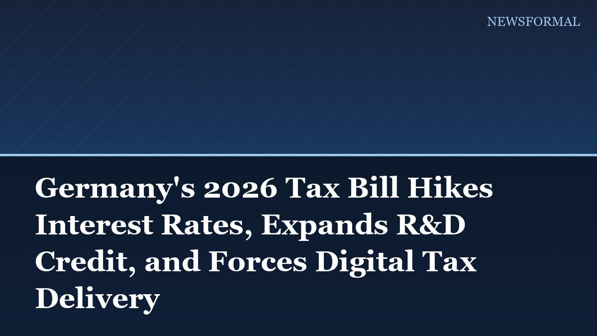 Germany's 2026 Tax Bill Hikes Interest Rates, Expands R&D Credit, and Forces Digital Tax Delivery