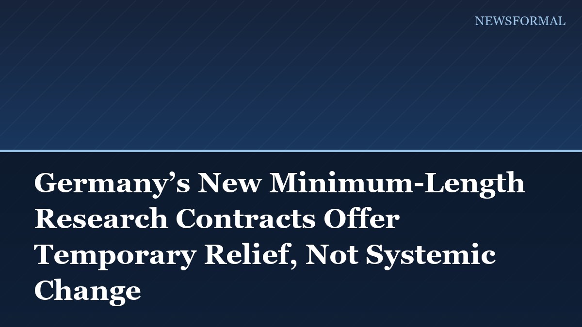 Germany’s New Minimum-Length Research Contracts Offer Temporary Relief, Not Systemic Change